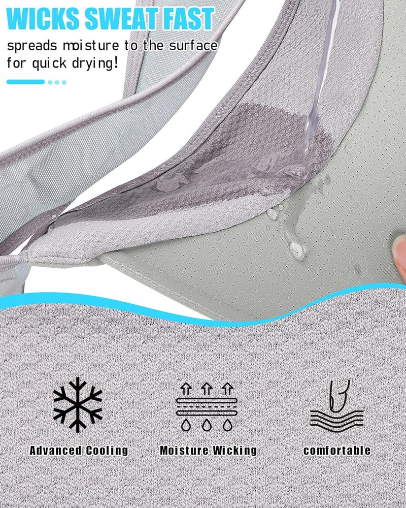 YANIKY Sports Sun Visor Hats for Women Men Lightweight Breathable Cooling Stretchy Visors Foldable UPF 50+ for Running Tennis Golf - Image 3